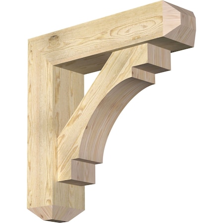 Ekena Millwork Merced Craftsman Rough Sawn Bracket w/ Offset Brace, Douglas Fir, 8"W x 32"D x 32"H BKT0806X32X32MRC04RDF